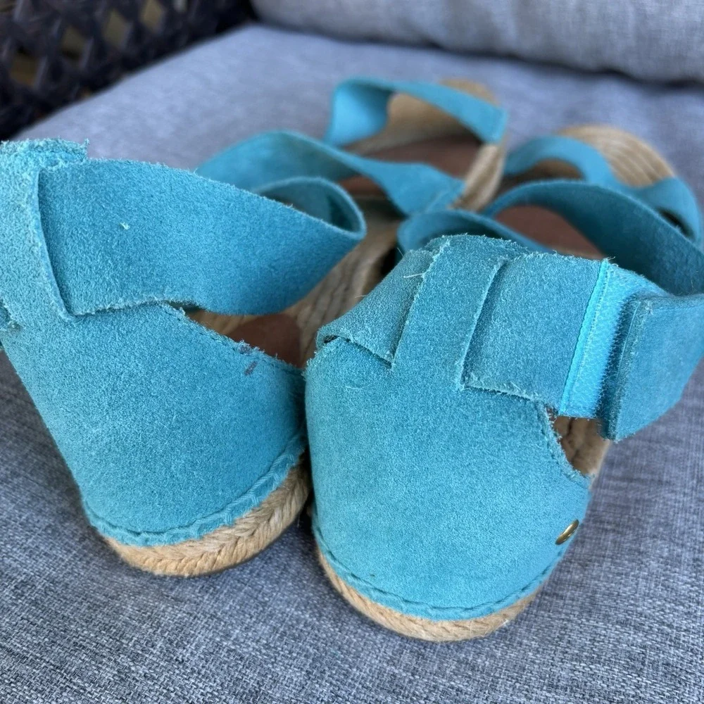 UGG Women's 8 Mila Gladiator Espadrille Sandal Acapulco Teal‎ Blue 1016877